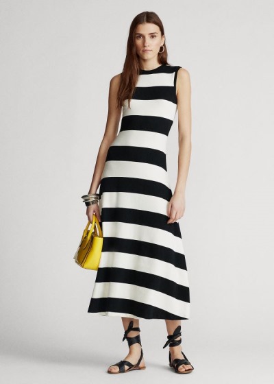 Women's Polo Ralph Lauren Striped Sleeveless Dresses | 591027LTZ